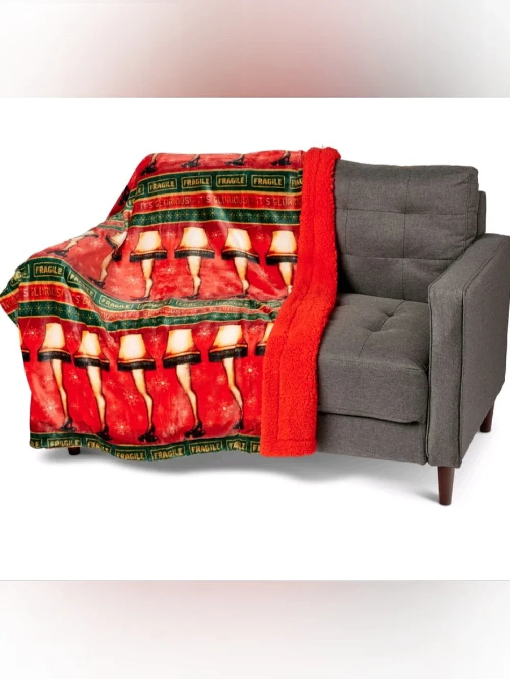 A Christmas Story Glorious Lamps Silk Touch Throw Blanket Sherpa Reverse 50x60